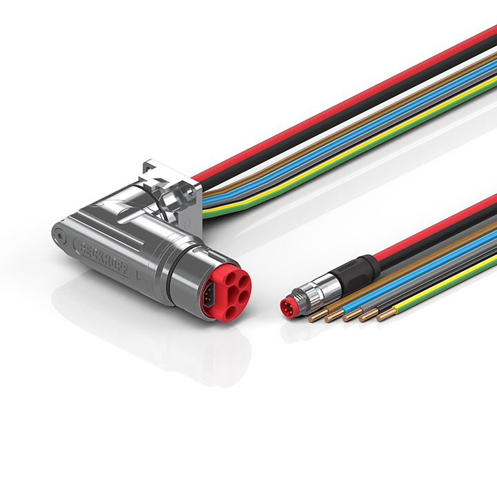 ZK7A26-CJ00-0xxx | B23, ECP cable, PUR, 3 G 2.5 mm² + 2 x 1.5 mm² (1 x 4 x AWG22), drag-chain suitable, key 3 (user-defined voltage)